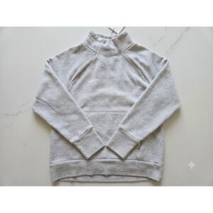 Fabletics Womens Funnel Neck Pullover Sweatshirt Gray Heather XS Raglan Sleeve